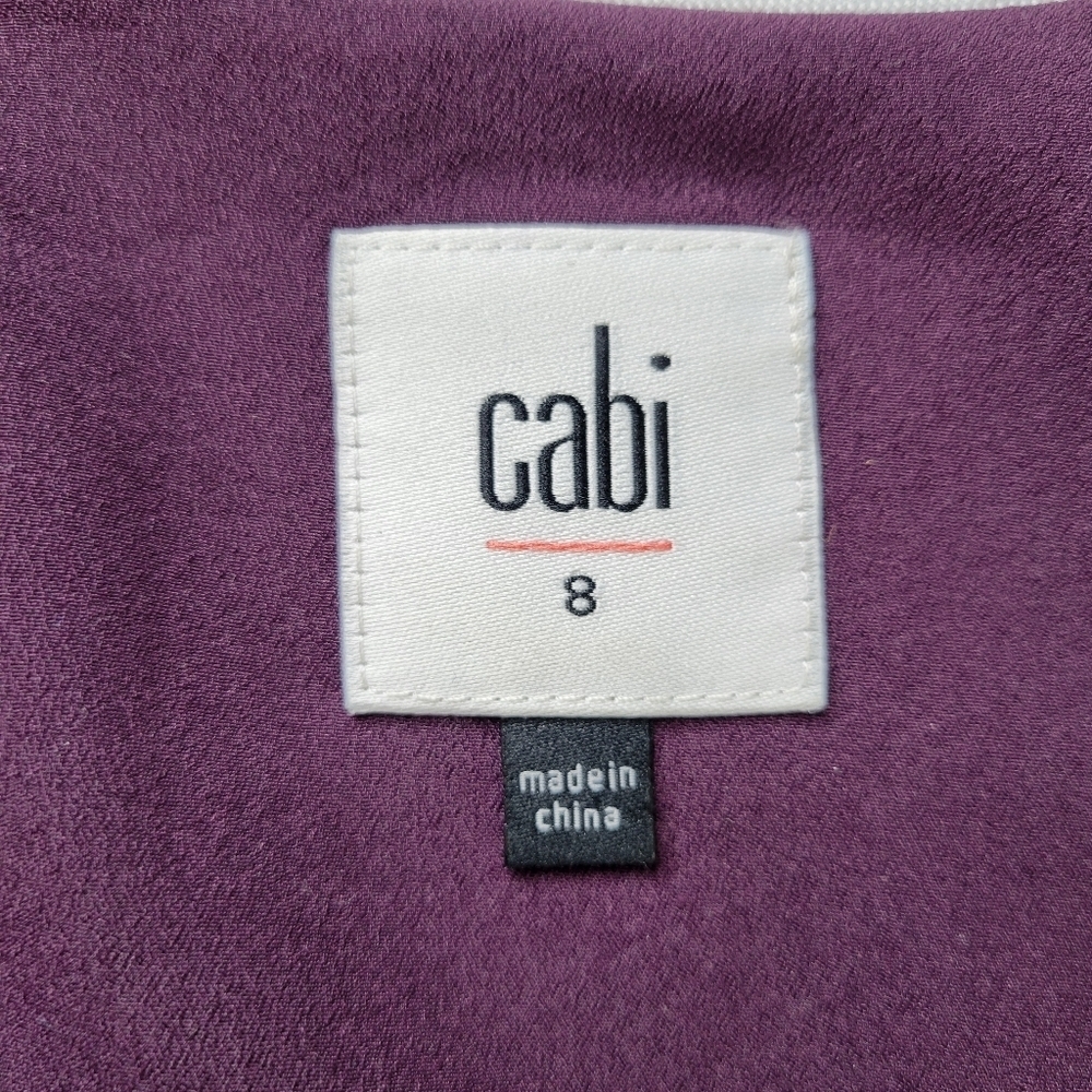 CAbi Treasure Midi Dress Size 8 Purple Blue Paisley Chiffon Sleeveless - Picture 6 of 11